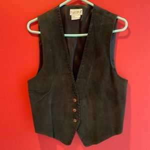m.j carroll Black Suede Vest Size M